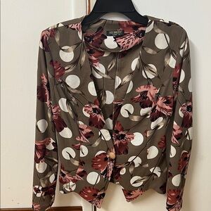 Floral Blazer with Button Closure
